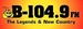 B-104.9 - WKQH Logo