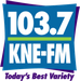 103.7 KNE-FM - WKNE Logo