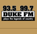 93.5 & 99.7 Duke FM - WDKF Logo