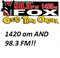 98.3/1420 AM The Fox - WNRS Logo